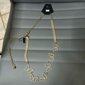 Noir belt gold with butterflies and crystal